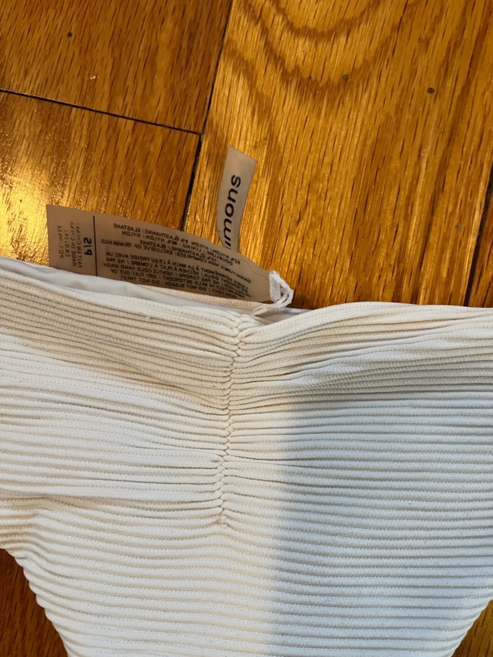 Simons White Ribbed Bikini Brief - Picture 4 of 4